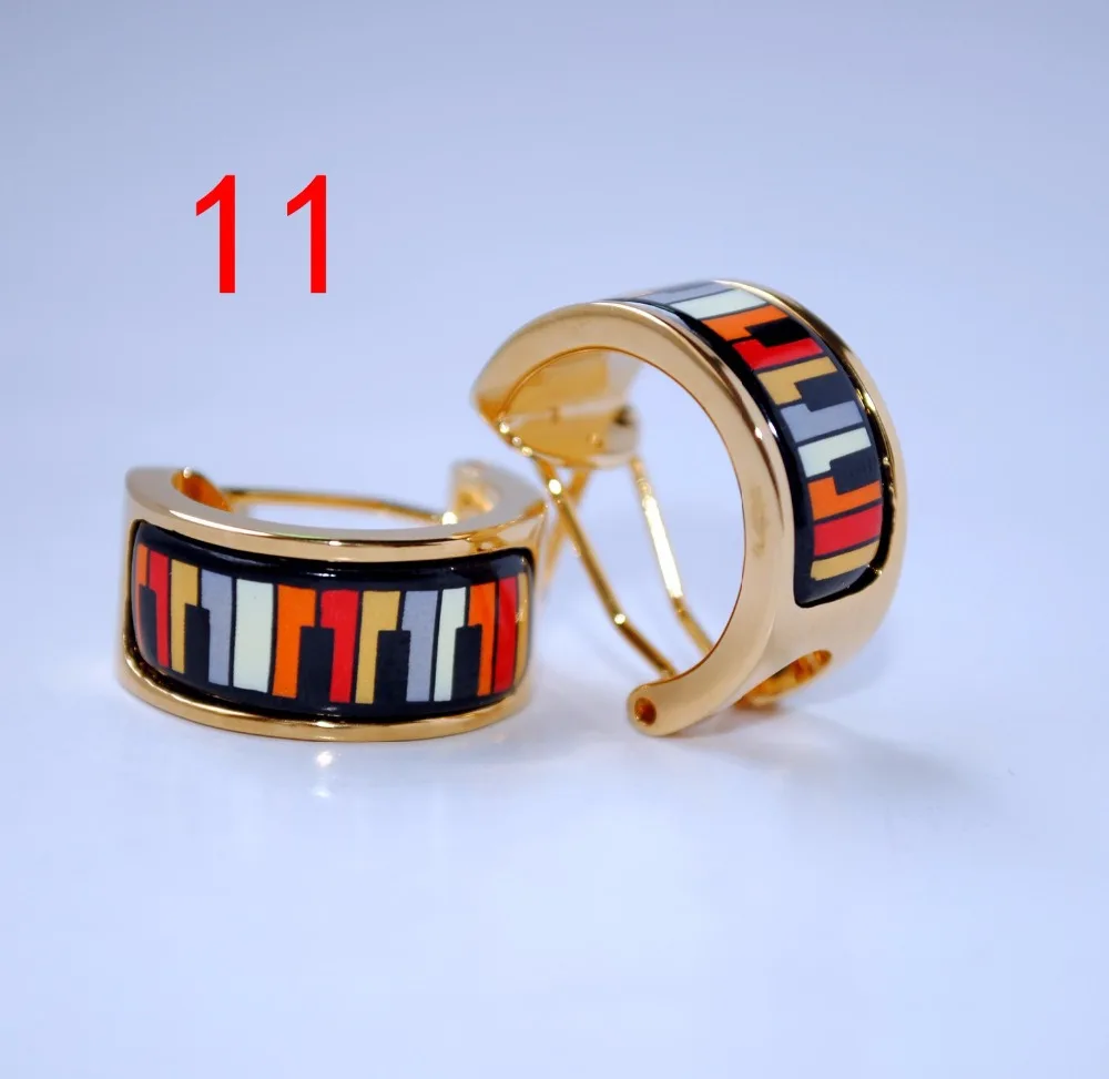 Cloisonne hand-painted enamel color European-style ear buckle 11 | Украшения и аксессуары