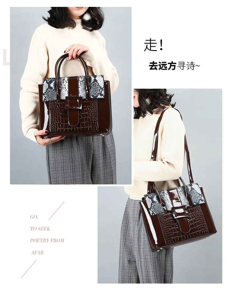 WALLET FOR FREE Brand New Fashion Crocodile pattern Women Shoulder Bags Handbag PU Leather Female Bag Ladies Hand Bags Sac