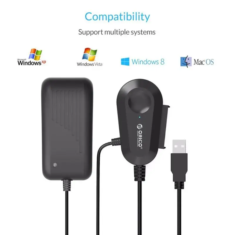 ORICO 35UTS USB 3,0-SATA Кабель-адаптер для 2,5/3,5-дюймового жесткого диска/SSD с US EU 12V 2A AC DC адаптер питания