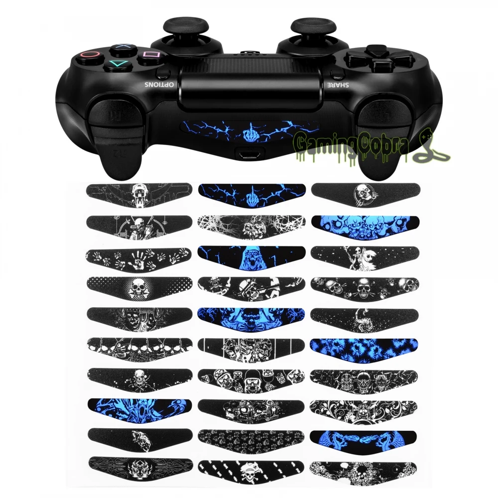 

60 PCS Controller Led Light Bar Decal Stickers Skin for PS4 Pro Slim