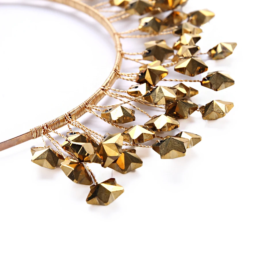 Модные повязки на голову со звездами для волос золотого цвета свадебные