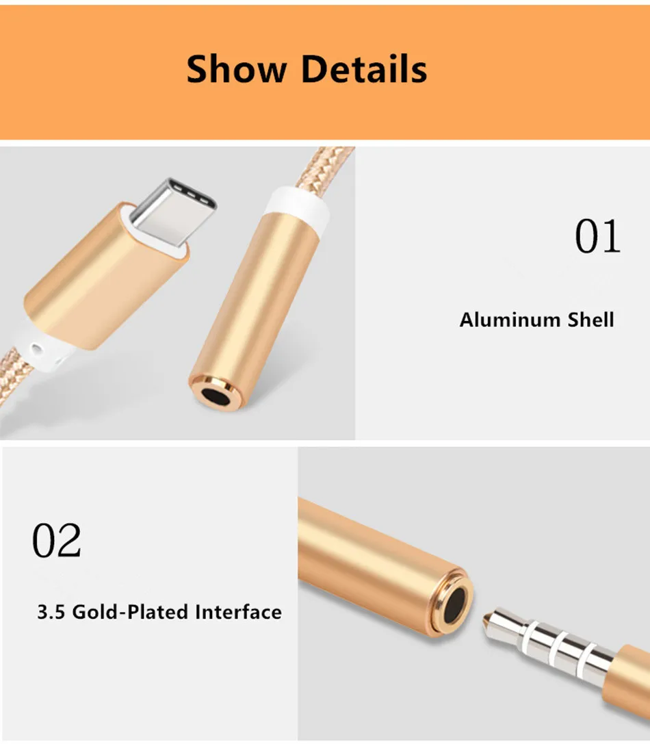 Кабель для наушников с разъемом usb type-C на 3,5, кабель для наушников с разъемом типа C на 3,5 мм, кабели для преобразования аудио для Huawei10 P20 Pro Mix 2 s, кабель AUX
