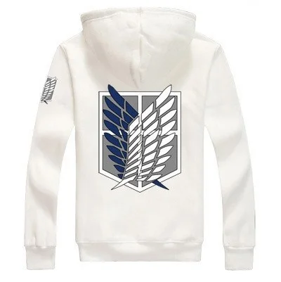 White style 1 Японский Аниме Shingeki нет kyojin косплэй костюм атака на толстовки для мужчин женщин куртка пальто Jiyuu без Tsubasa печати - Цвет: White style 1
