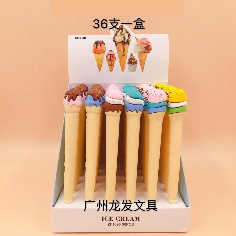 36 шт./лот креативная силиконовая гелевая ручка с мороженым унисекс роликовые