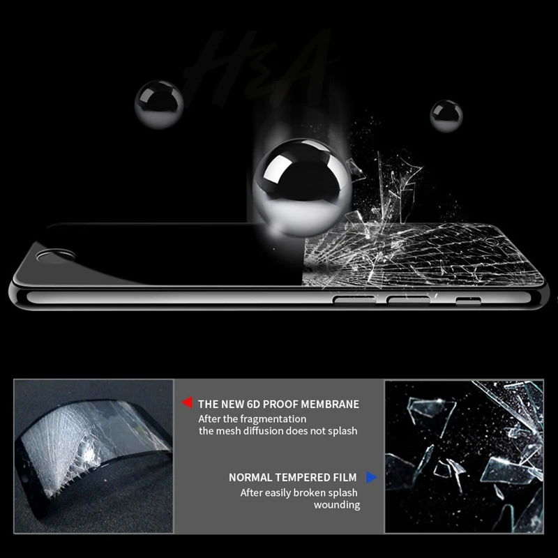 Закаленное стекло 9D для iphone XR XS MAX X 10 7 8 6 6s Plus защитная пленка с закругленными