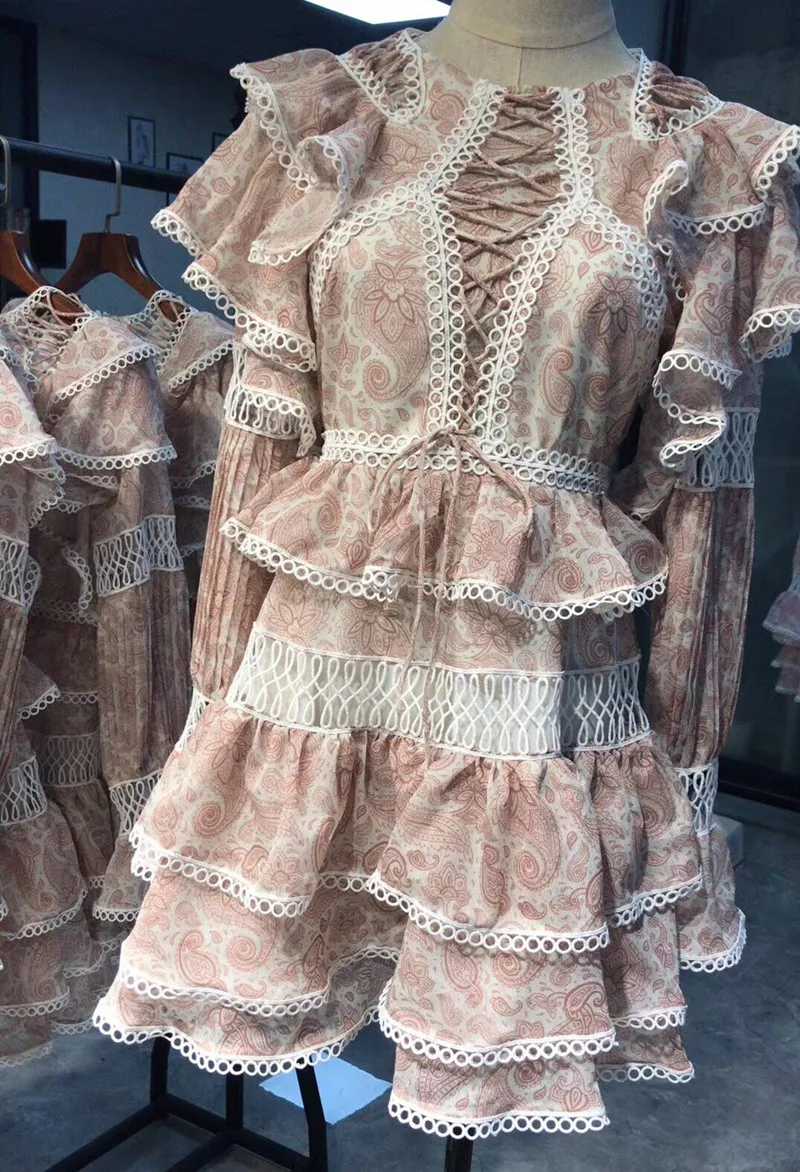 Праздничное платье в стиле Boho-Chic весеннее женское элегантное Каскадное Плиссированное мини-платье из натурального шелка