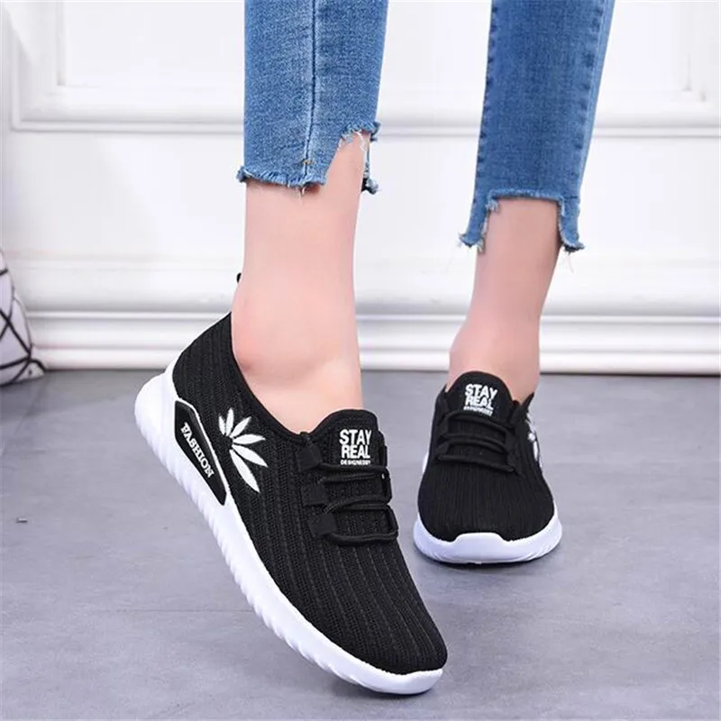 Spring and autumn summer new flying woven breathable casual wear soft bottom non-slip women's shoes | Обувь