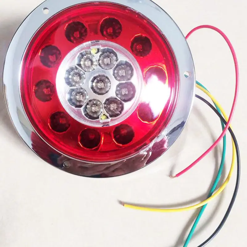 19LED гальванический круглый двухцветный светильник автомобильный прицеп стоп