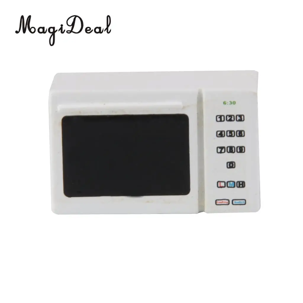 MagiDeal 1 шт. белая деревянная микроволновая печь для 1/12 кукольного домика кухонная