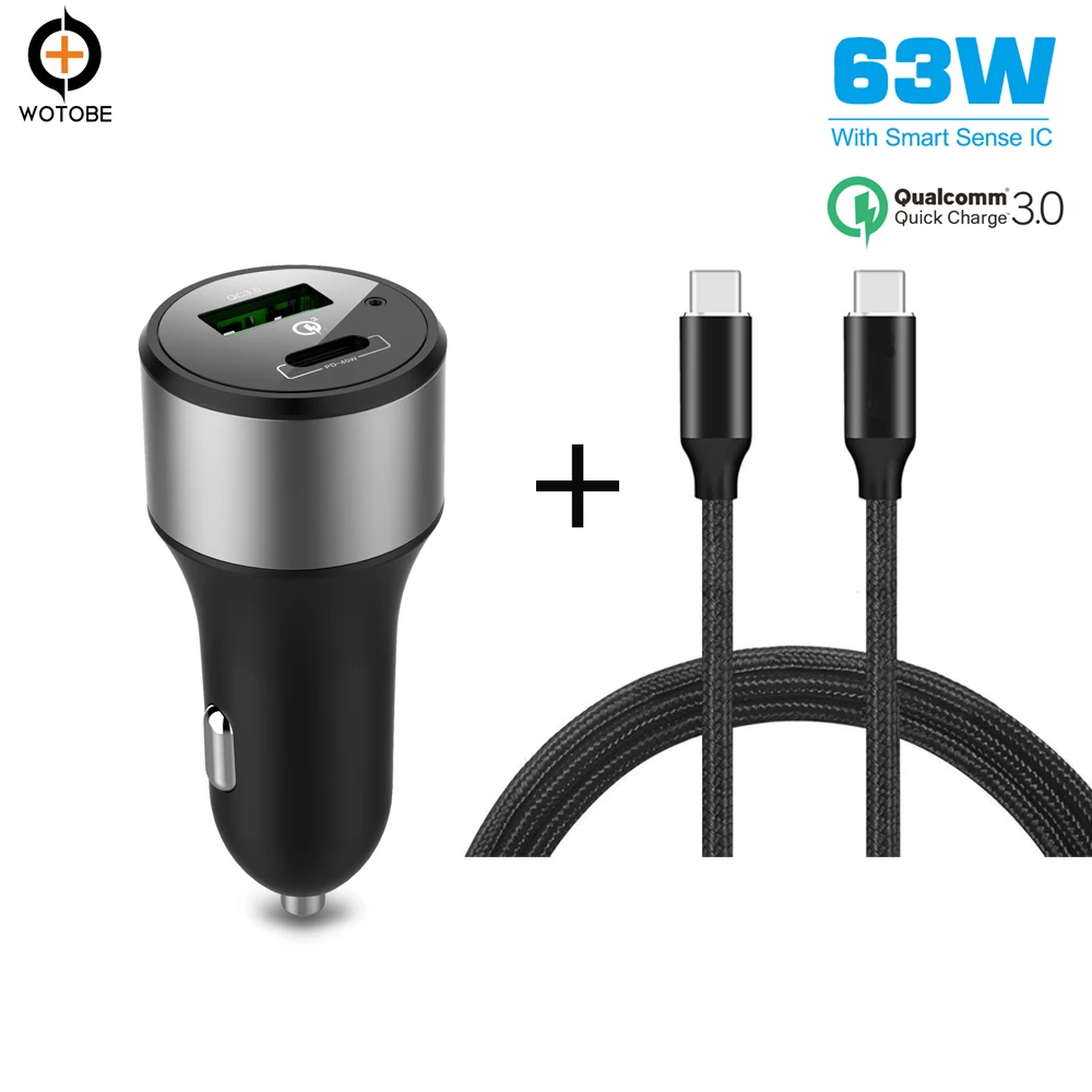 USB C TYPE-C PD 45 Вт автомобиля зарядное устройство Быстрая зарядка 3,0 18 63 Мощность ноутбук адаптеры питания с USB для iPhone X/8/8 плюс samsung