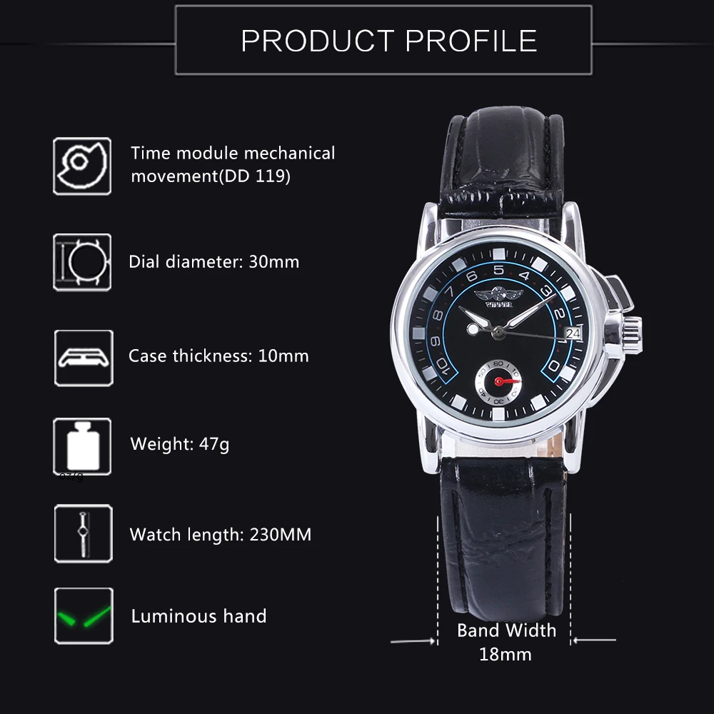 Часы WINNER женские деловые механические с календарем датой|box brand|watch brandwatch business |