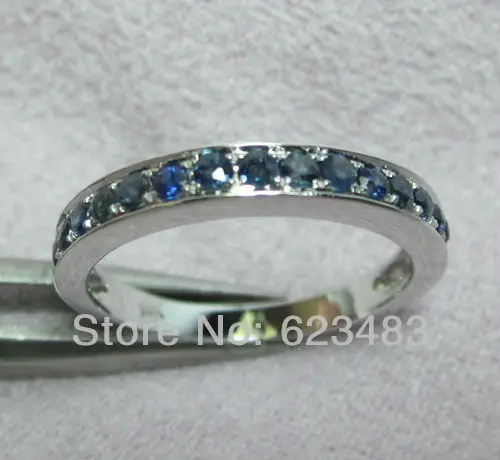 Обручальное кольцо с натуральным сапфиром из белого золота 14 к|ring ornament|set carvingset