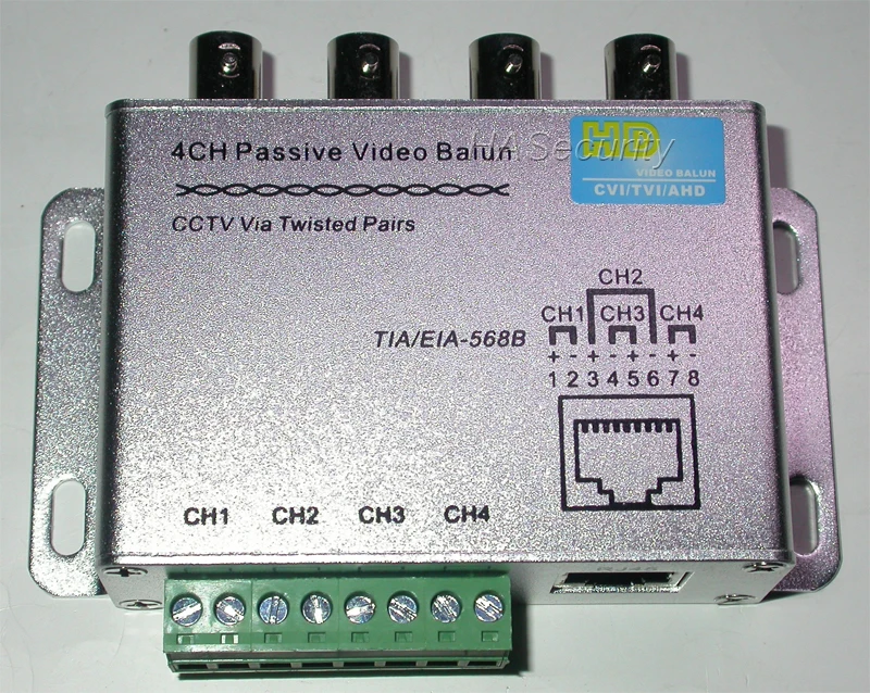 Пассивный видеобалун 4ch (AHD/TVI / CVI 720P) для камеры видеонаблюдения сигналы AHD TVI BNC на - Фото №1