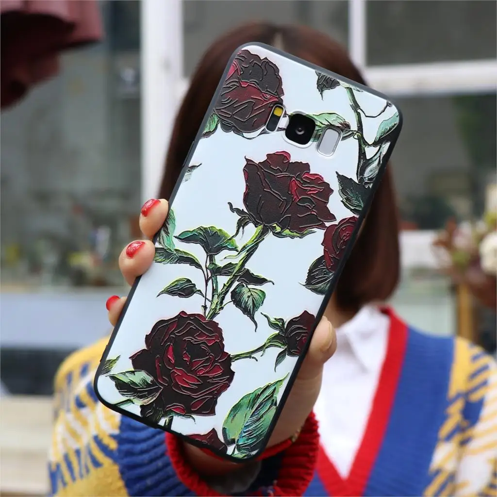 bdrose 3D с тиснением и изображением цветка на заднюю панель samsung Galaxy S10e J5 M20 M10 S10 плюс J8 J6 J4 плюс J7 Neo J2 Prime J3 чехол - Цвет: bdrose