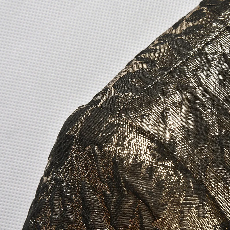 Мужской Блейзер MOGU с золотым принтом новинка 2017 Модный женский облегающий