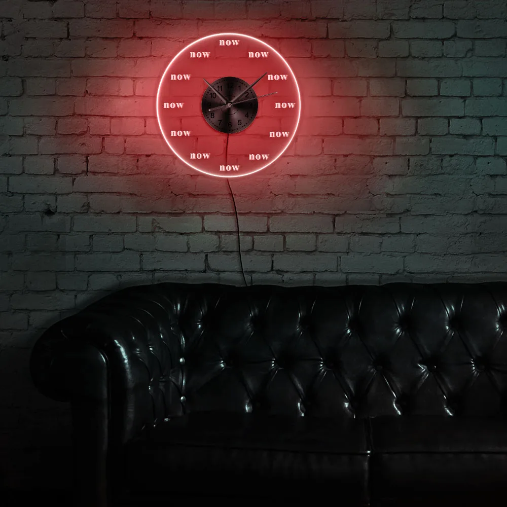 Настенные часы Time is Now живые в настоящее время мотивационный светодиодный