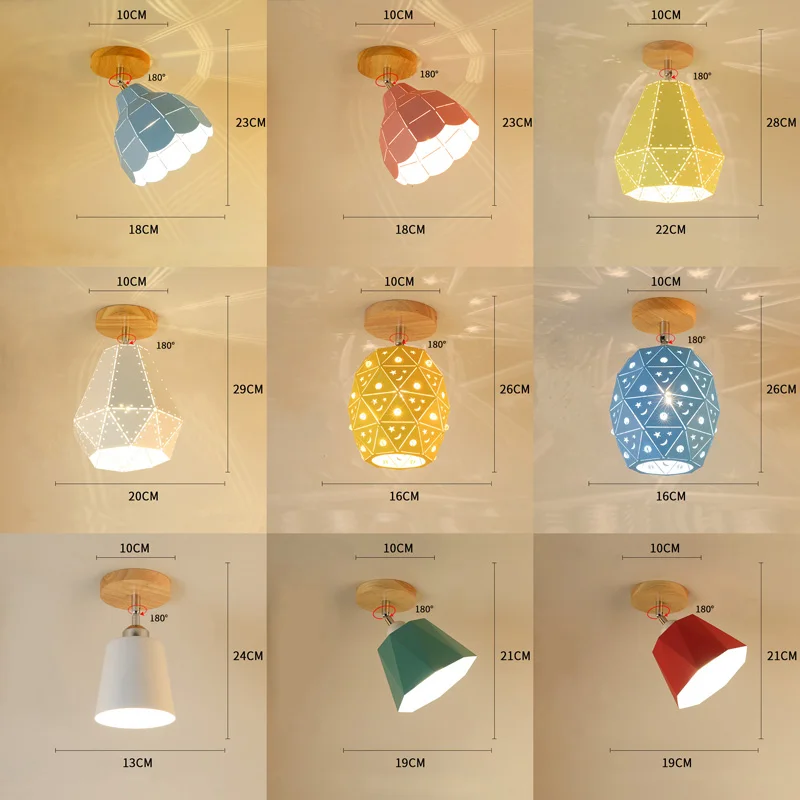 

Modern Led Ceiling Lights Nordic Plafondlamp Rotatable Wood Ceiling Lamp For Dining Room Corridor Loft lampara light fixture