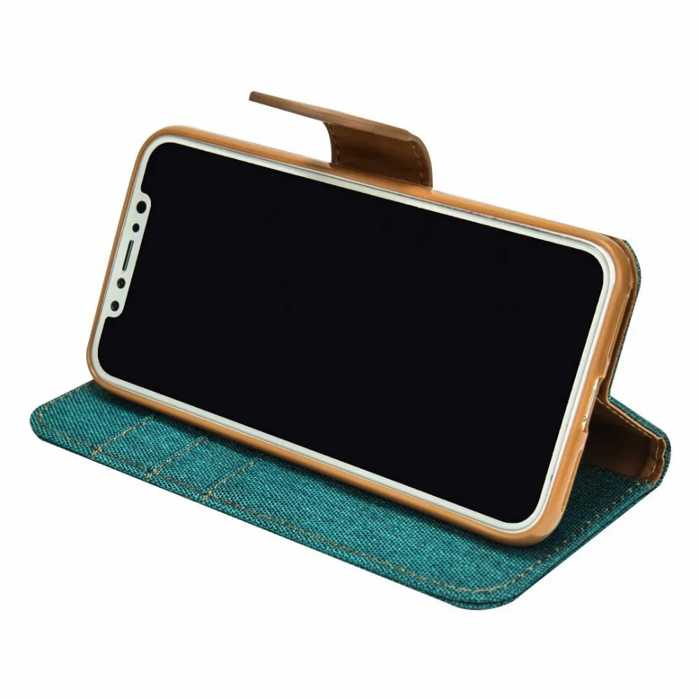 Джинсовый кожаный чехол кошелек для Iphone XR XS MAX X 10 8 7 6 S SE 5 5S Galaxy Note 9 Note9 PU ткань