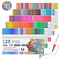 watercolor brush pen 36 48 60 72 100 120 colors markers dual tips brush fineliner pen art marker calligraphy
