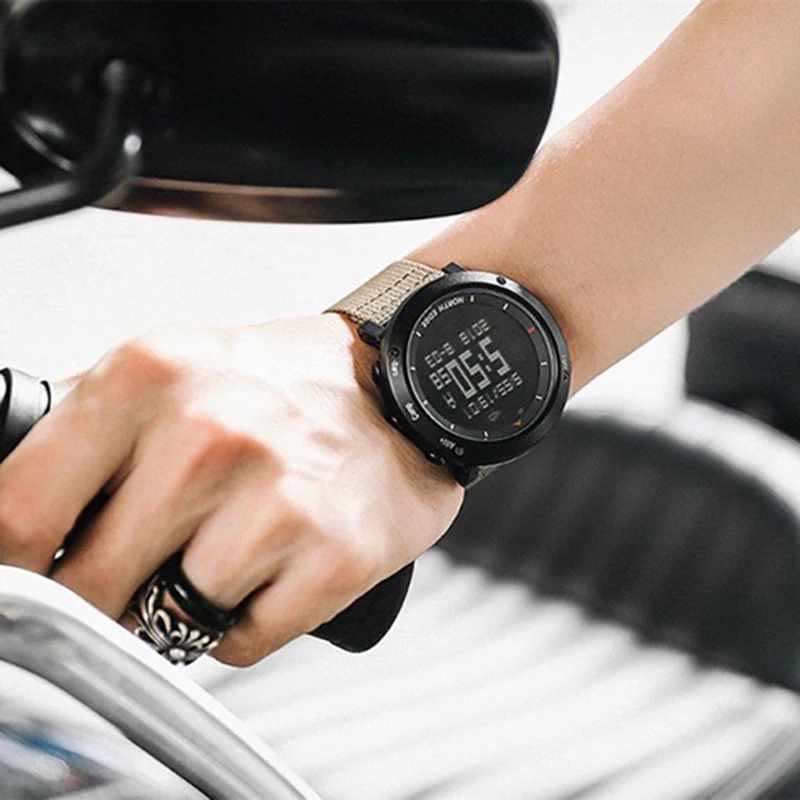 North Edge Men's Sport Digital Watch And Nylon Strap Set Running Swimming Waterproof 50M Altimeter Barometer Compass | Наручные часы