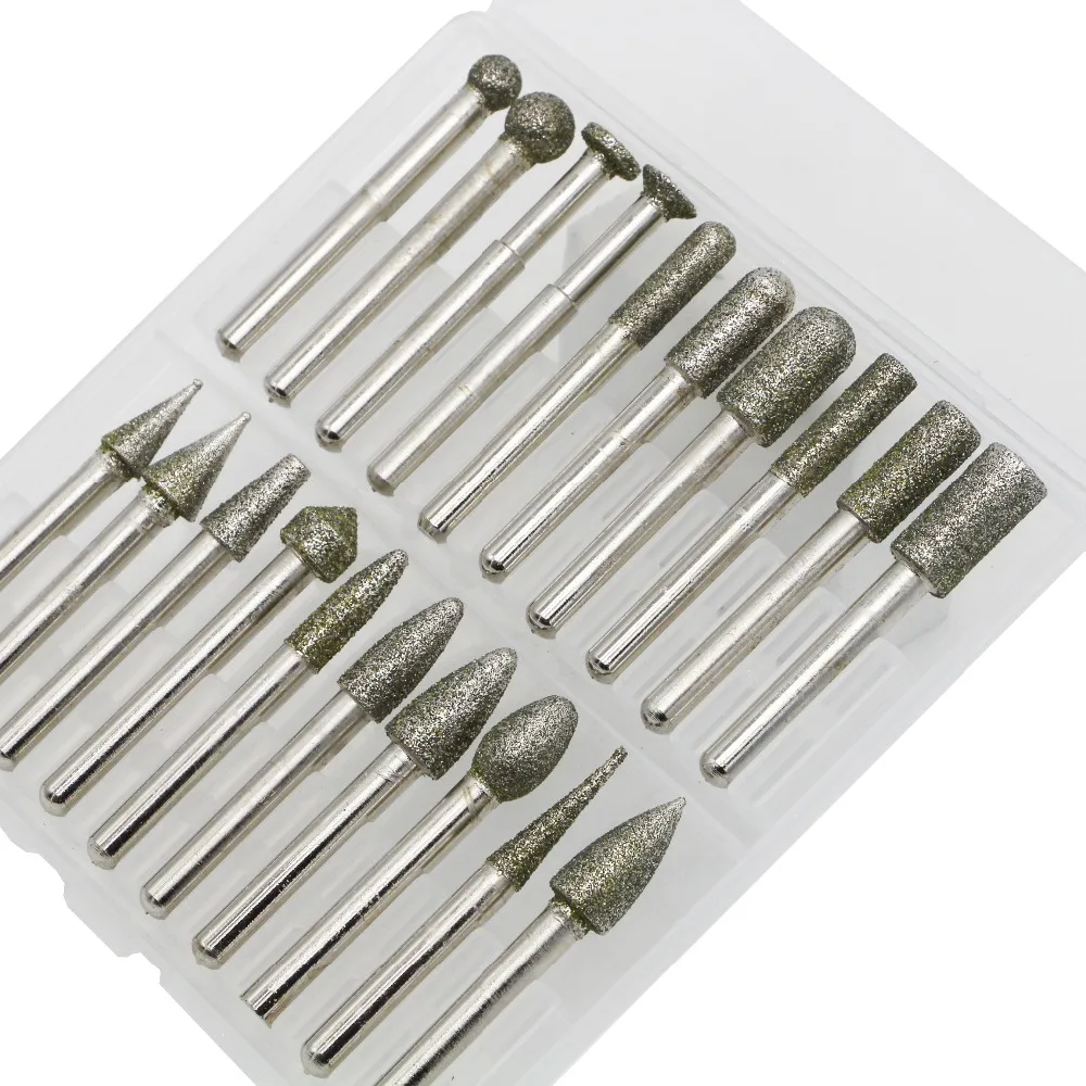 

20pcs diamond mounted point Glaze Holing Needle diamond drill Bits for Jadeite, Jade MT061