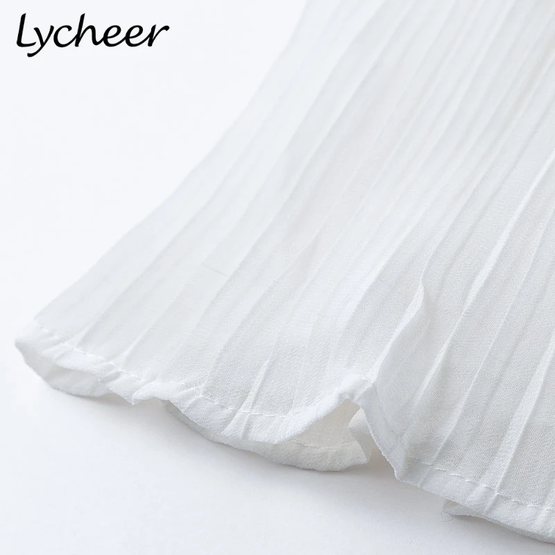 Lycheer плюс размеры Элегантный шифон для женщин блузка рубашка Большой размер