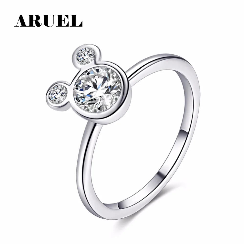 Rings for Women Plating Dazzling Miky Mouse Party Fashion Wedding Girl Lover Bague Cubic Zirconia Jewelry | Украшения и