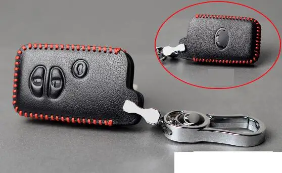 C RED Leather Car Remote Key Case Fob Cover For Toyota Land Cruiser Prado 150 Camry Prius Crown For Subaru Foreste Outback XV legacy - Название цвета: C RED