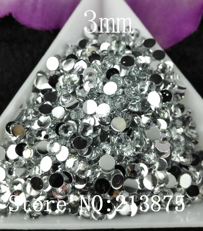 Бесплатная доставка 10000 шт несколько граней прозрачная смола 3 мм плоские стразы