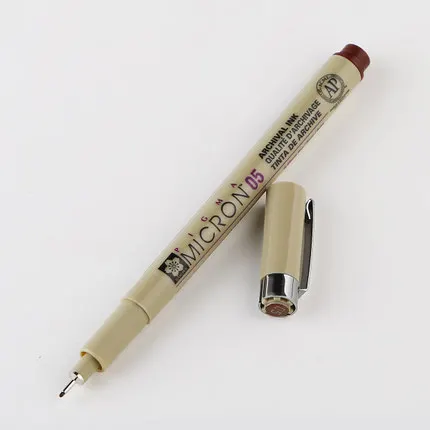 Brown 1Pc Набор ручек Sakura Pigma Micron 05 с тонкой линией 0,45 мм для черчения манга 14 цветов на выбор товары для рукоделия - Цвет: Brown 1Pc