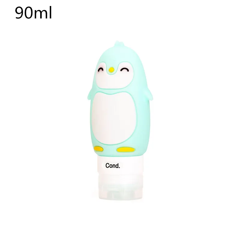 90ml green Еда из пищевого силикона 60/80/90/100 мл для макияжа Симпатичные Путешествия бутылки шампуня для геля и лосьона для душа суб-розлива трубка Squeeze пустая бутылка - Цвет: 90ml green