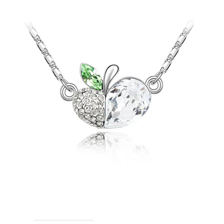 Посеребренные Подвески ожерелье кошачьи глаза камень Яблоко Стиль с настоящими