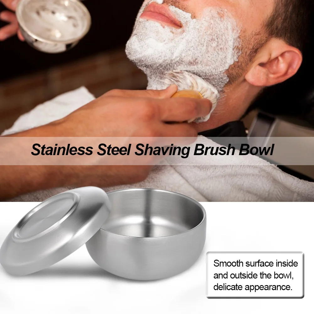 Shaving Brush Bowl Stainless Steel Shave Cream Soap Mug Male Face Cleaning | Красота и здоровье