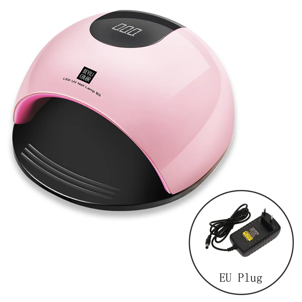 Pink EU Plug B3 80 Вт УФ светодиодный Nial лампа УФ лампа для маникюра отверждения УФ светодиодный светильник для маникюра ЖК-дисплей сушка весь Гель-лак для ногтей - Цвет: Pink EU Plug