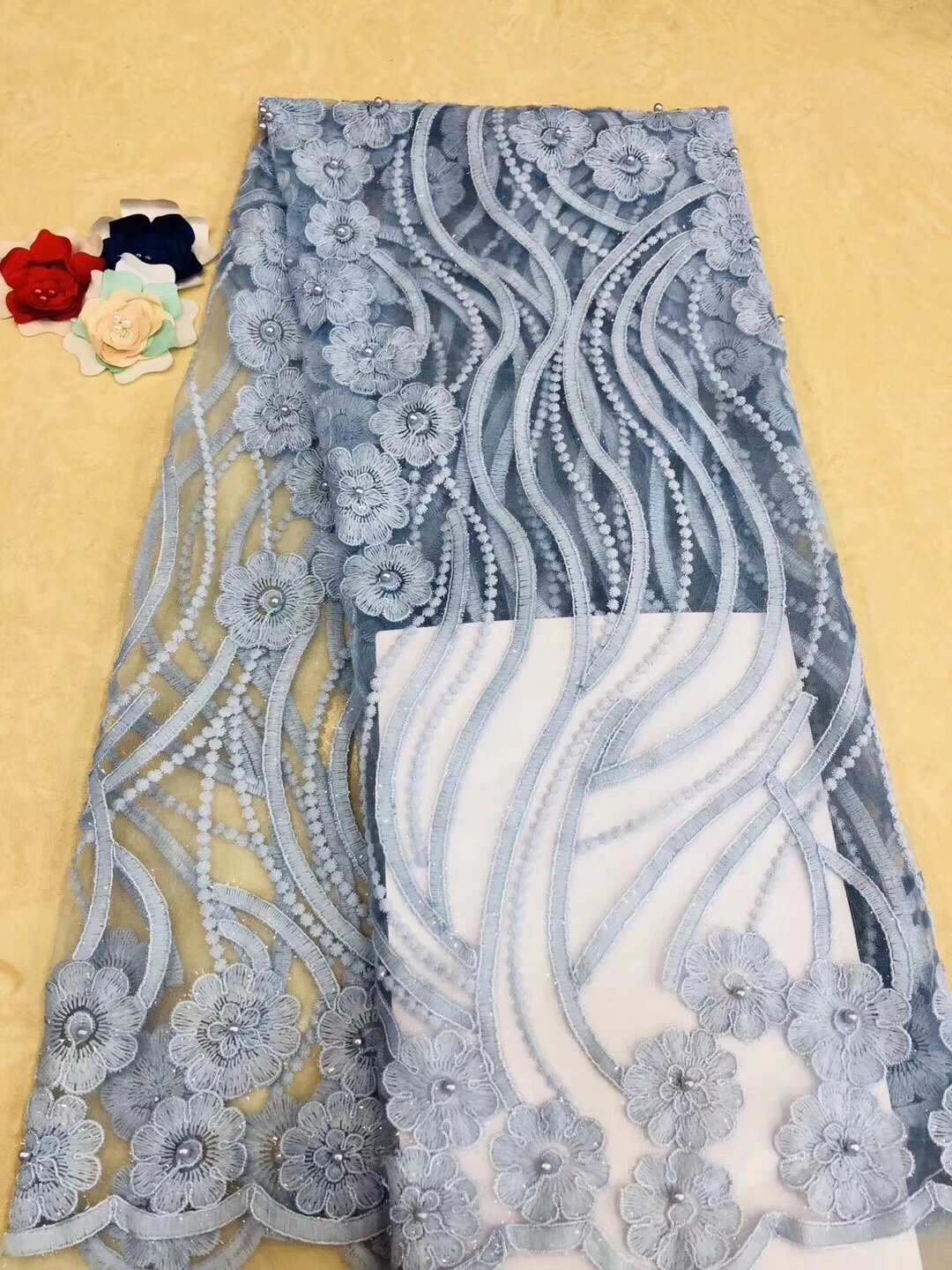 Лидер продаж африканская кружевная ткань фиолетовая французская в нигерийском