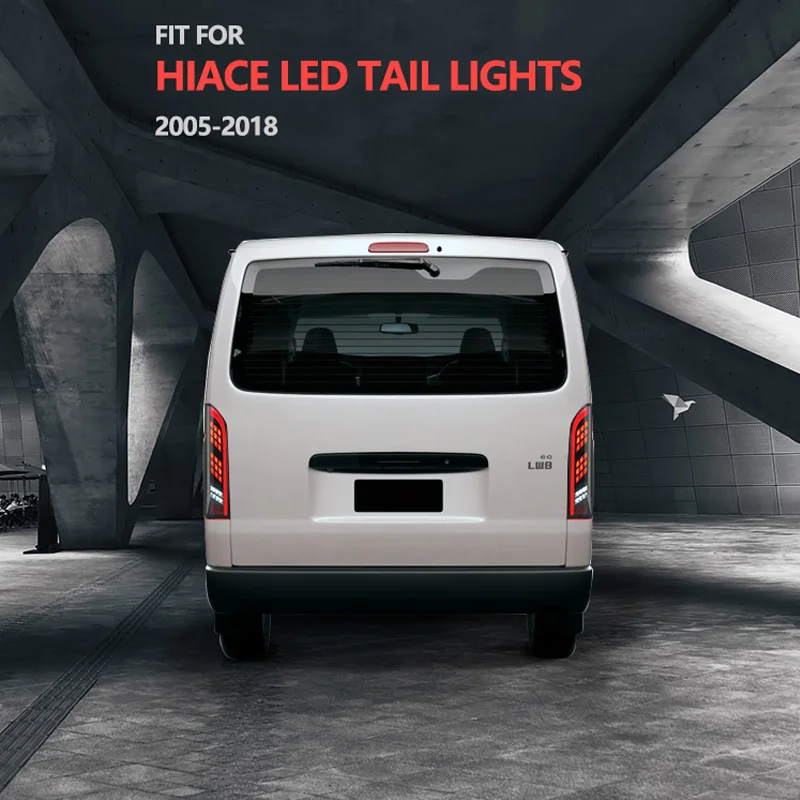 Светодиодный задний светильник для сборки для TOYOTA HIACE 2005- светодиодный задний свет, обратный светильник, сигнальный светильник последовательного поворота, задний противотуманный фонарь