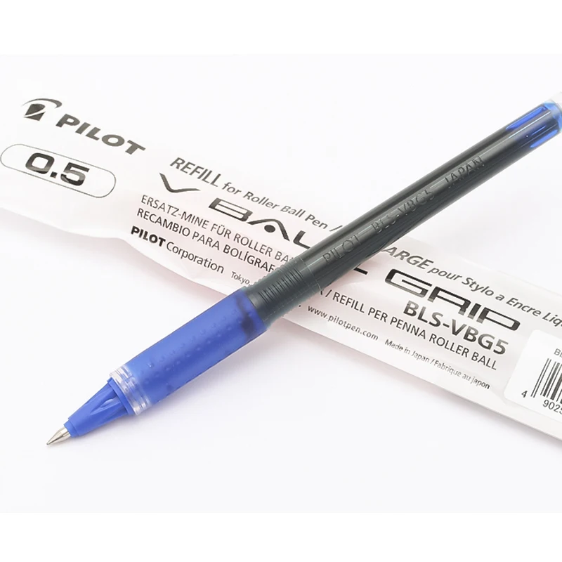 6 шт./лот, шариковая ручка PILOT BLS-VBG5 V с шариковой рукояткой, запасной стержень, 0,5 мм, черный, синий, красный цвет, для пилотов, шариковые ручки, школьные канцелярские принадлежности