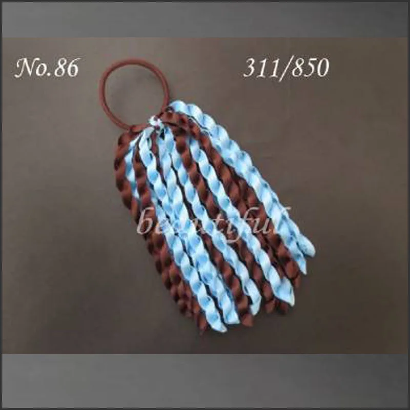 50 pcs Girl Ponytail various color ribbons streamers hair bows with elastic | Аксессуары для одежды