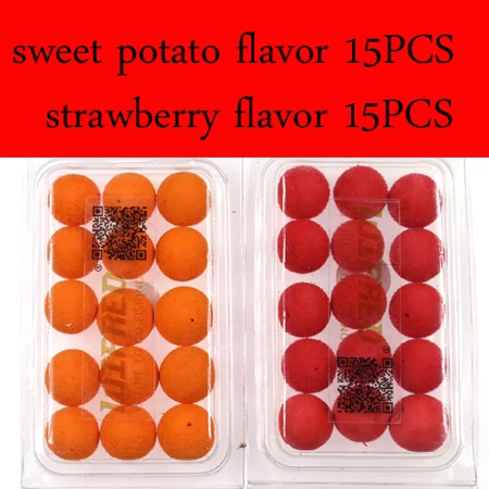 30PCS 15 шт./30 шт. 12 мм ловля карпа всплывающие приманки Boilies кукурузные яблоки клубника сладкий картофель вкус придирки приманки - Цвет: 30PCS
