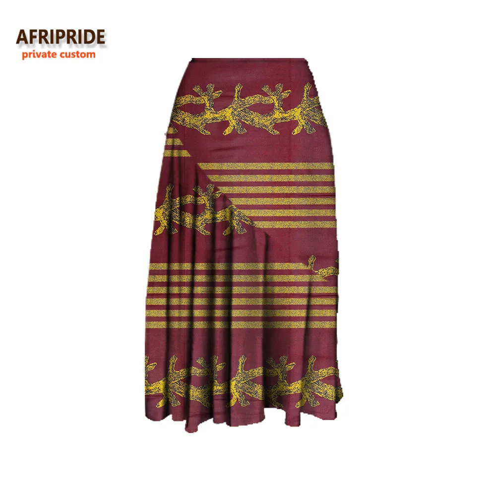 Весенняя Повседневная Женская юбка AFRIPRIDE, Женская юбка длиной до середины икры, хлопок, ручная работа, Африканский принт 722710