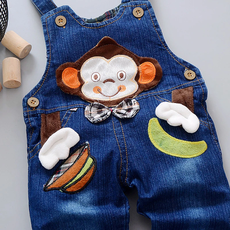 Джинсовый комбинезон для маленьких мальчиков с длинными