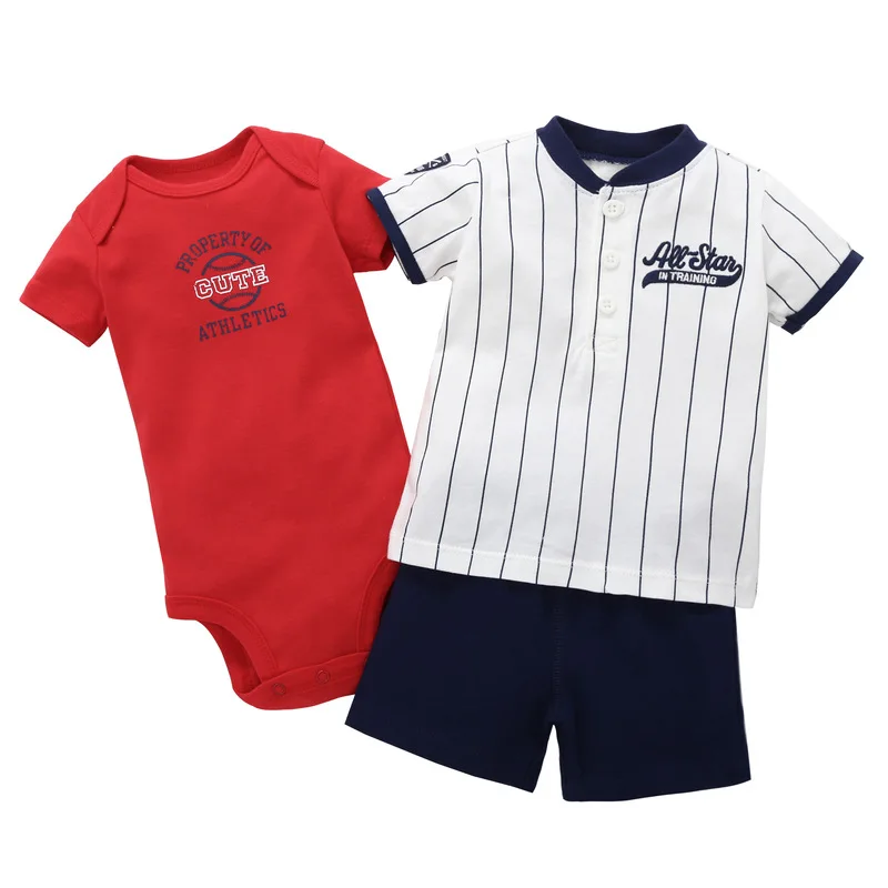 Комплект летней одежды для новорожденных мальчиков комплект из 3 предметов - Фото №1