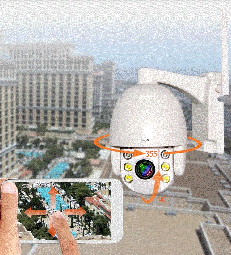 

IP-камера наружная с 4-кратным оптическим зумом, 1080P, IP66, углом обзора 360 градусов