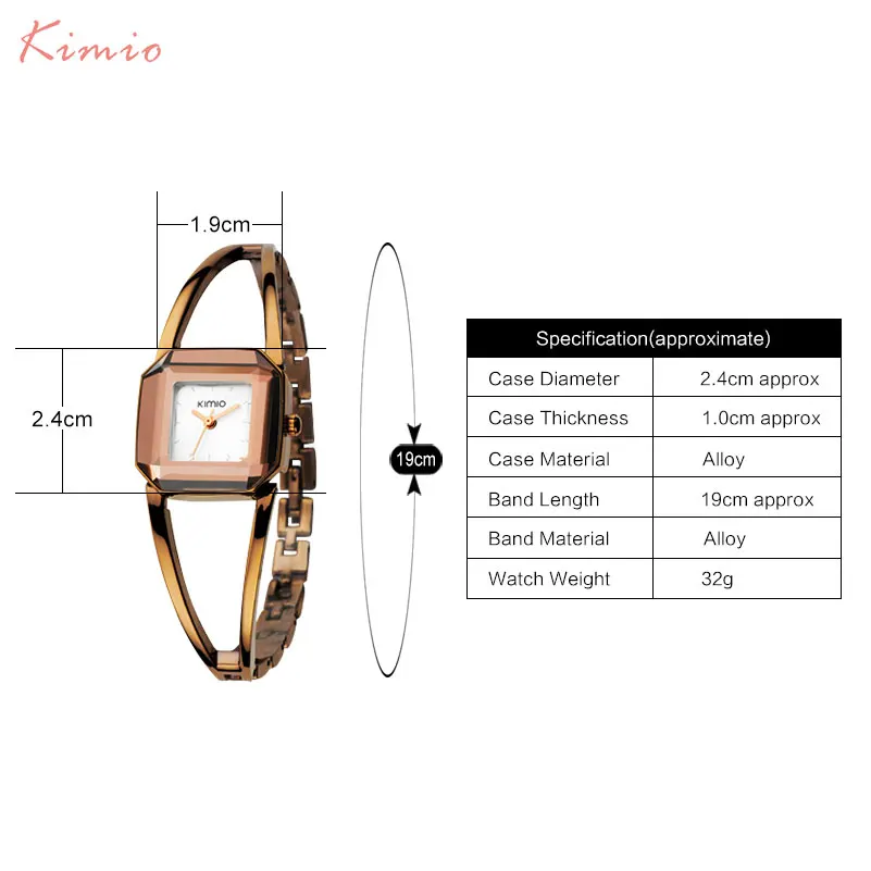 Модные женские кварцевые часы KIMIO бренд раскошный ремешок для часов 2017 подарок