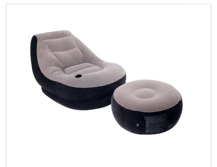 INTEX надувной Флокированный одноместный диван ленивый диван кровать siesta lounge стул с табуретом для ног 68564