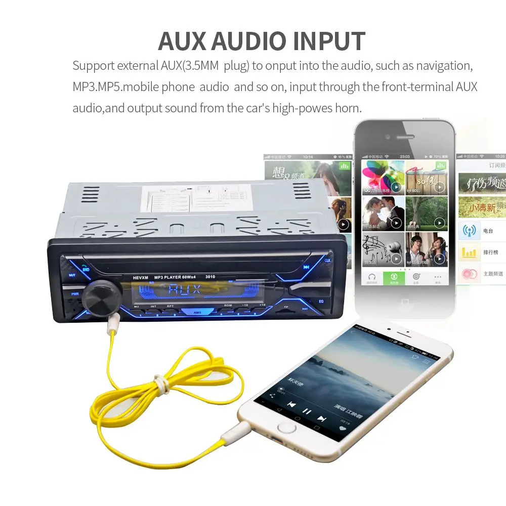 Портативный Bluetooth автомобильный Радио MP3 плеер стерео аудио красочный экран FM стерео радио ISO порт Поддержка USB SD карт ридер