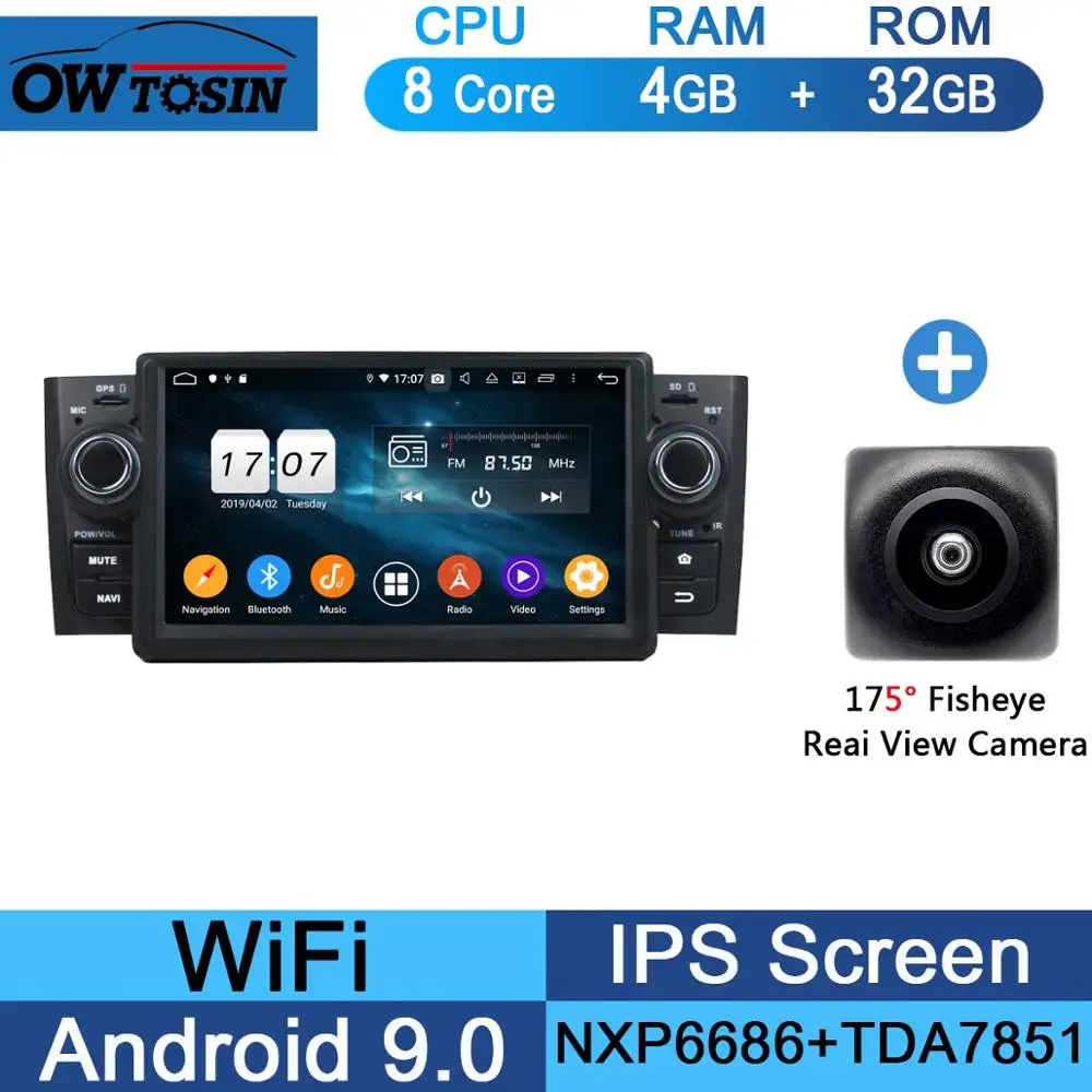 32G Fisheye Camera " ips 8 Core 4G Оперативная память+ 64G Встроенная память Android 9,0 автомобиль dvd-радио GPS для Fiat Linea 2007 2008 2009 2000 2010 2011 2012 2013 DSP CarPlay - Цвет: 32G Fisheye Camera