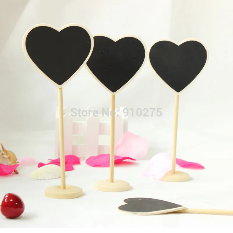 12 шт./лот Сделай Сам надпись сердце любовь дизайн мини доска на палке стенд Место