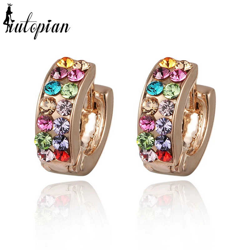 Italina Rigant 2014 Новое поступление Круглые серьги с австрийскими кристаллами Stellux