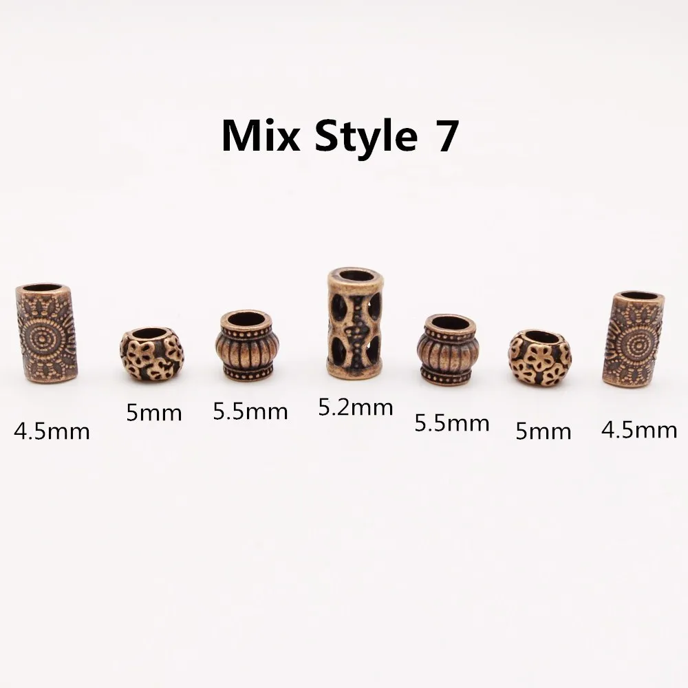 Mix Style 7 7 шт./упак. разных стилей viking, подвязанные лентой, с объемной волной, бороды, дредлоки, для увеличения объема, бусины кольца трубки для Аксессуары для волос - Цвет: Mix Style 7
